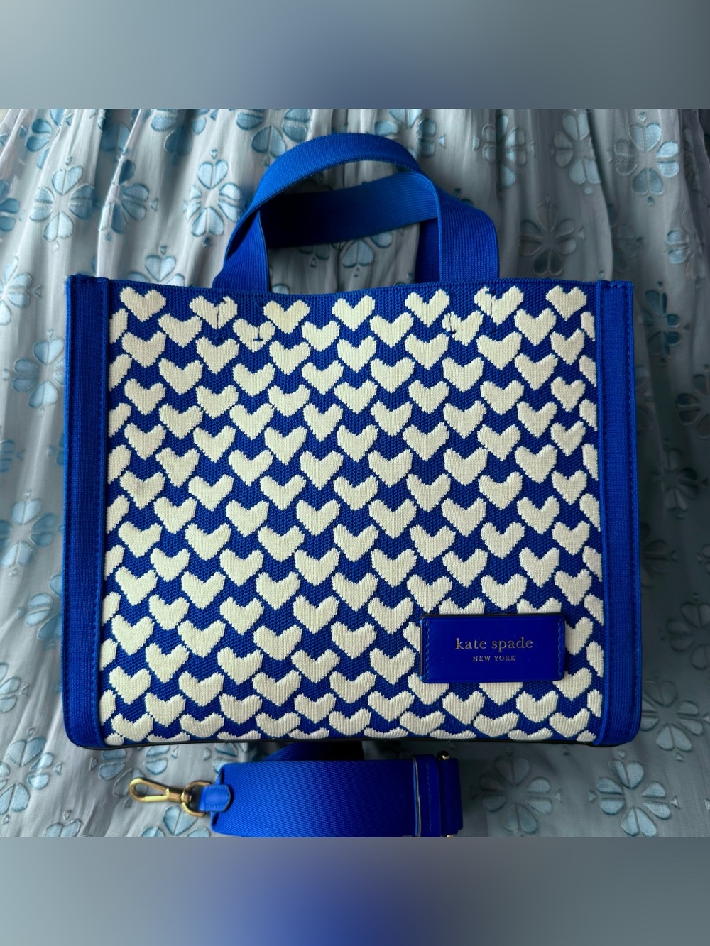 Kate Spade Manhattan Modernist Hearts Jacquard Small Tote Bag